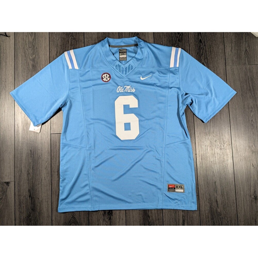 Trinidad Chambliss #6 Ole Miss Rebels Football Jersey Powder Blue  Men's XXL 2XL